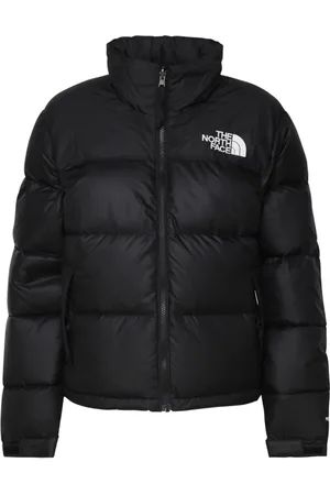 The North Face Jassen, Dames, Zwart, M, Nylon, Zwarte Ganzenveren Vierkante Jas