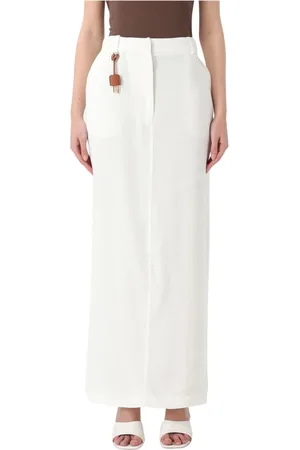 Elisabetta Franchi Rokken, Dames, Wit, M, Stijlvolle Rok Gonna voor Vrouwen