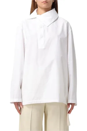 Jil Sander Blouses & Shirts, Dames, Wit, M, Katoen, Witte Katoenen Poplin Overhemd