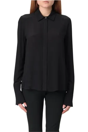 Patrizia Pepe Blouses & Shirts, Dames, Zwart, XS, Leer, Witte Zijden Blouse Shirt