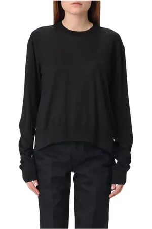 Jil Sander Truien, Dames, Zwart, S, Wol, Beige Wol Pullover Sweater