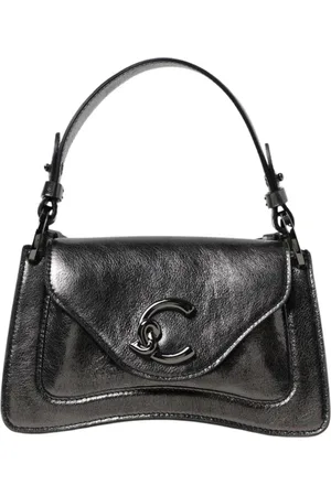 Coccinelle Tassen, Dames, Zwart, ONE Size, Leer, Metallic Leren Clutch Mini Tas