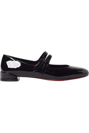 Christian Louboutin Schoenen, Dames, Zwart, 38 1/2 EU, Leer, Zwarte Lakleren Ballet Flats