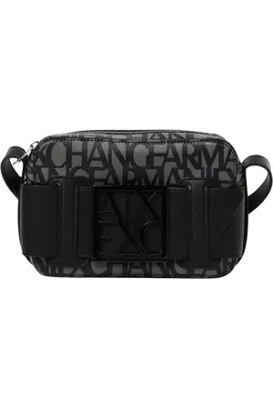 Armani Exchange Tassen, Dames, Zwart, ONE Size, Zwarte Logo Clutch Tas