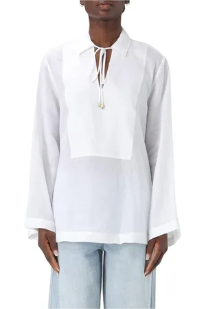 Michael Kors Blouses & Shirts, Dames, Wit, XS, Witte Designer Button-Up Shirt