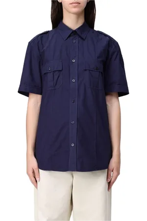 Blauer Blouses & Shirts, Dames, Blauw, S, Stijlvolle Blauwe Button-Up Shirt