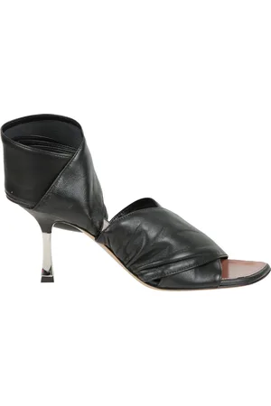 PARIS TEXAS Schoenen, Dames, Zwart, 36 EU, Leer, Veterschoenen van leer met zilveren hakken