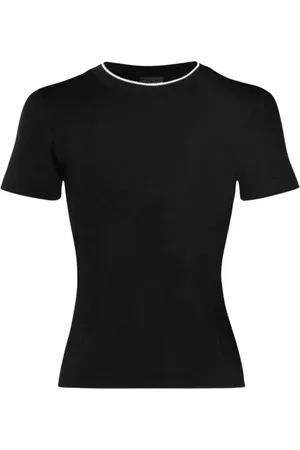 Jacquemus Truien, Dames, Zwart, M, Zwarte Geribbelde Dames T-shirt