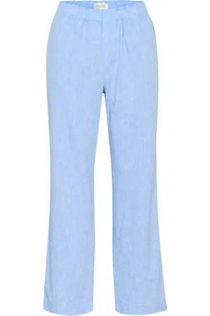 Part Two Broeken, Dames, Blauw, XS, Marina Chambrey Straight-Leg Broek