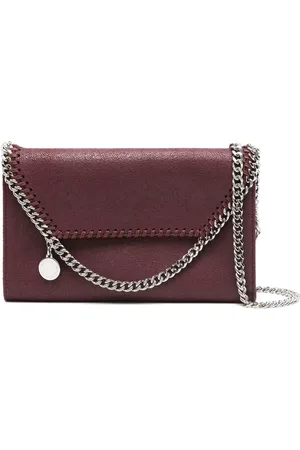 Stella McCartney Tassen, Dames, Paars, ONE Size, Paarse Portemonnee met Ketting Schouderband