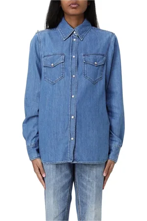 Liu Jo Blouses & Shirts, Dames, Blauw, XS, Denim, Blauwe Button-Up Shirt voor Vrouwen