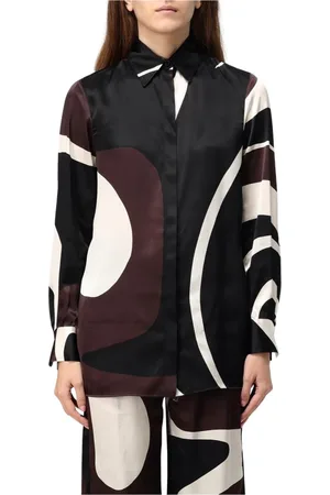 Kiton Blouses & Shirts, Dames, Veelkleurig, M, Luxe Abstracte Zijden Blouse