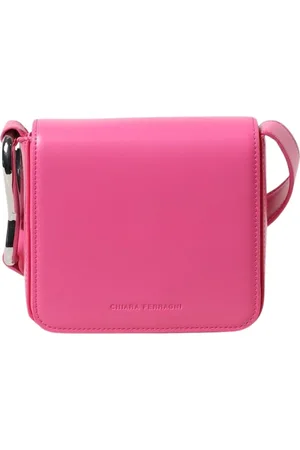 Chiara Ferragni Tassen, Dames, Roze, ONE Size, Roze Leren Crossbody Tas