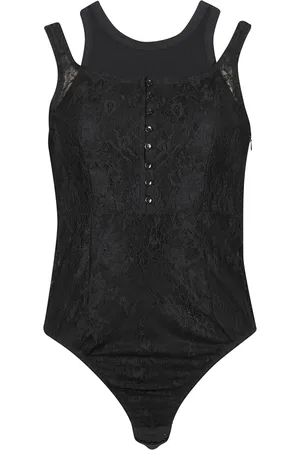 The Attico Tops, Dames, Zwart, S, Wol, Gelaagde Zwarte Mouwloze Crewneck Top