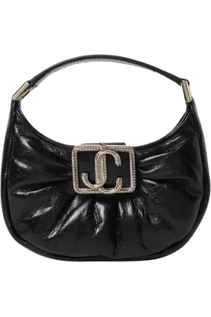 Jimmy Choo Tassen, Dames, Zwart, ONE Size, Leer, Geplooide Leren Mini Tas