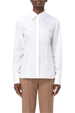 Helmut Lang Blouses & Shirts, Dames, Wit, L, Katoen, Witte Poplin Overhemd Moderne Stijl