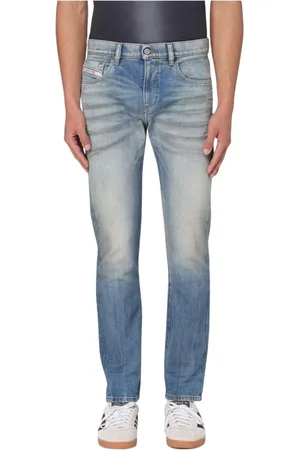 Diesel Jeans, Heren, Blauw, W34, Katoen, Reguliere Straight Jeans
