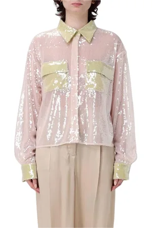 MVP Wardrobe Blouses & Shirts, Dames, Roze, M, Pailletten, Roze Paillettenblouse