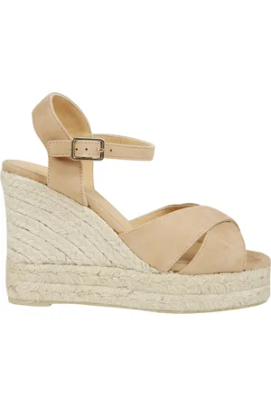 Castaner Schoenen, Dames, , 40 EU, Suède, Suède Sleehak Sandaal met Enkelband