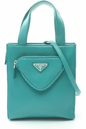 Prada Pre-owned, Dames, Groen, ONE Size, Leer, Tweedehands leren handtassen