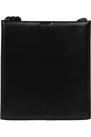 Jil Sander Tassen, Dames, Zwart, ONE Size, Leer, Zwarte leren clutch