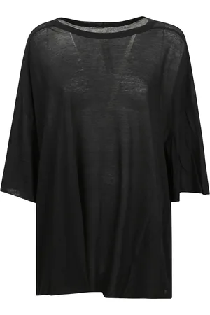 Rick Owens Tops, Dames, Zwart, ONE Size, Katoen, Katoenen Jersey T-shirt
