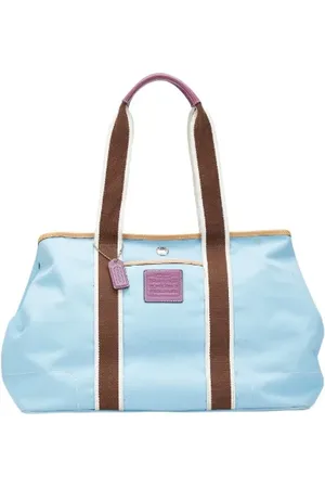 Coach Pre-owned, Dames, Blauw, ONE Size, Leer, Tweedehands leren schoudertassen