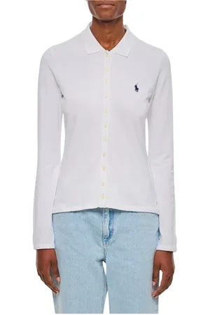 Ralph Lauren Blouses & Shirts, Dames, Wit, M, Katoen, Klassieke Pasvorm Poloshirt