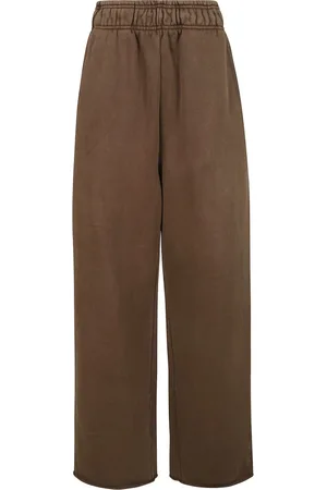 Entire Studios Broeken, Dames, Bruin, S, Katoen, Bruine wijde pijp biologische katoenen broek