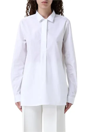 FAY Blouses & Shirts, Dames, Wit, S, Katoen, Witte Poplin Kraag Shirt
