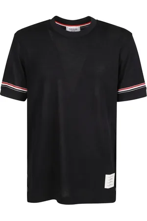 Thom Browne Tops, Heren, Blauw, L, Katoen, Klassieke T-shirt voor dagelijks gebruik