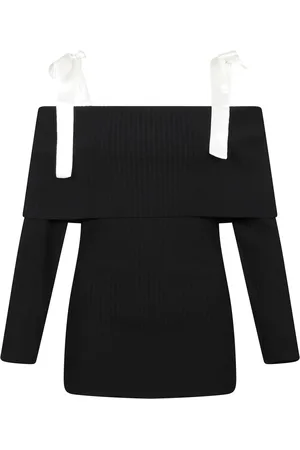 ROTATE Tops, Dames, Zwart, M, Lange mouw effen top