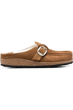 Birkenstock Schoenen, unisex, Bruin, 38 EU, Leer, Buckley Slip-On Gevoerde Clogs