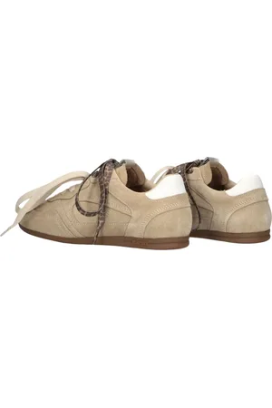 Maruti Schoenen, Dames, Bruin, 39 EU, Katoen, Beige Elena Lage Sneakers