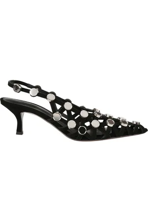 The Attico Schoenen, Dames, Zwart, 39 EU, Grid Pumps met achterband en elastische hielband