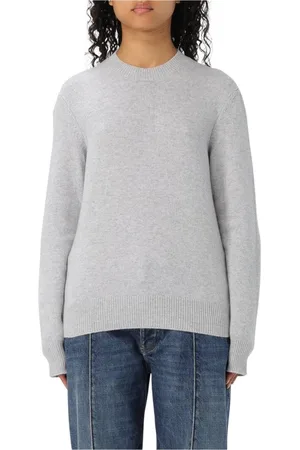 Bottega Veneta Truien, Dames, Grijs, S, Kasjmier, Luxe Cashmere Crew Neck Sweater