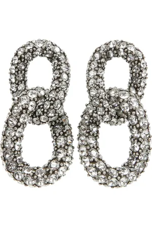 Isabel Marant Accessoires, Dames, Grijs, ONE Size, Funky Ring Oorbellen met Strass