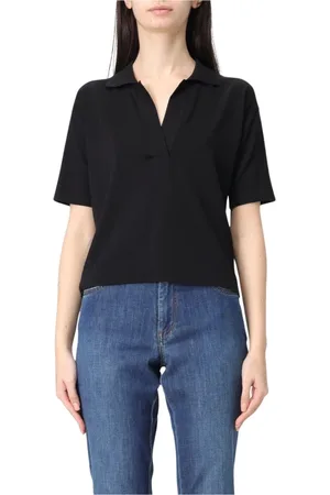 K-Way Tops, Dames, Zwart, XL, Zwarte Polo Shirt, Stijlvol en veelzijdig