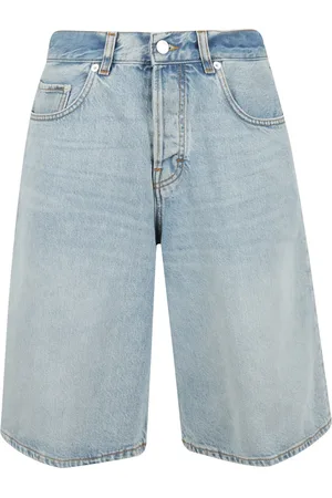 haikure Korte broeken, Dames, Blauw, W29, Denim, Wijde Pijp Denim Shorts