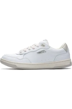 S.W.C. Stepney Workers Club Schoenen, Heren, Wit, 41 EU, Leer, Witte Putty Leren Sneakers Cupsole Ontwerp