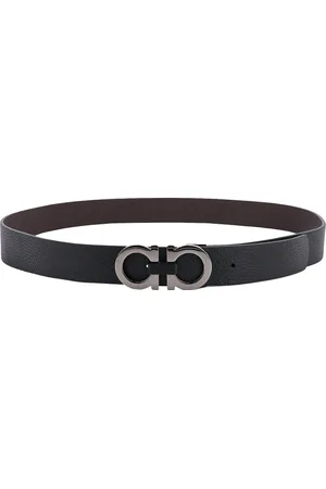 Salvatore Ferragamo Accessoires, Heren, Zwart, 115 CM, Leer, Verstelbare Gancini Riem