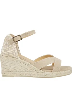 Castaner Schoenen, Dames, , 39 EU, Katoen, Biologische katoenen sleehak sandaal met enkelband