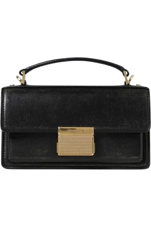 Golden Goose Tassen, Dames, Zwart, ONE Size, Leer, Zwarte Top Handvat Clutch Tas