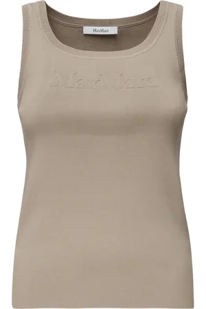 Max Mara Truien, Dames, , L, Geribbelde Top met Ronde Halslijn
