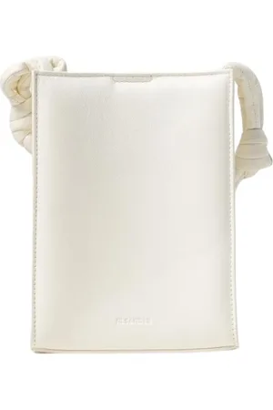 Jil Sander Tassen, Dames, Wit, ONE Size, Witte Leren Clutch Tas