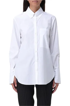 Patrizia Pepe Blouses & Shirts, Dames, Wit, S, Katoen, Witte Poplin Overhemd, Elegant & Veelzijdig