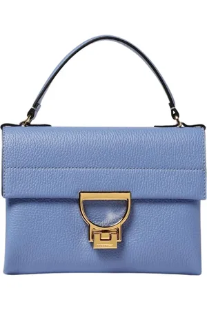 Coccinelle Tassen, Dames, Blauw, ONE Size, Leer, Grainy Leather Top Handle Tas
