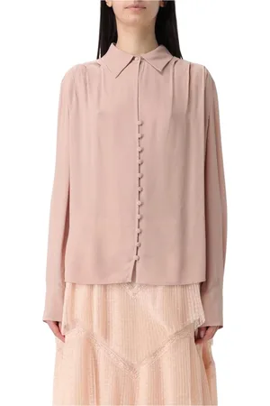 Liu Jo Blouses & Shirts, Dames, Roze, M, Roze Zijden Kraagblouse