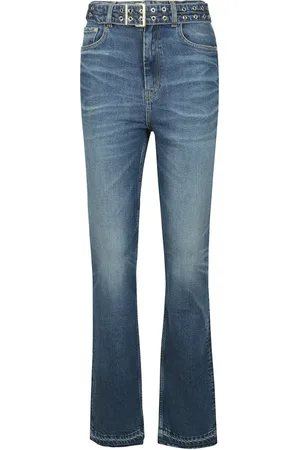 Ganni Jeans, Dames, Blauw, W27, Denim, Vervaagde denim jeans met riem