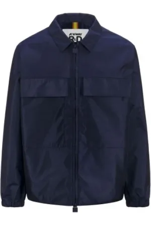 K-Way Jassen, Heren, Blauw, M, Polyester, Blauwe Shell Crop Jas